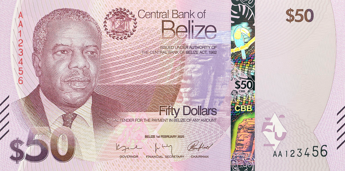 (550) ** PNew (PN77) Belize - 50 Dollars (2025)